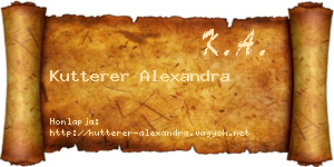 Kutterer Alexandra névjegykártya